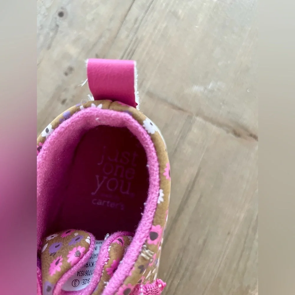 Carter's Pink Floral Baby Walker Shoes